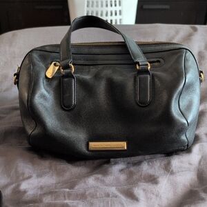 Marc By Marc Jacobs Black Leather Bag with Gold Plate